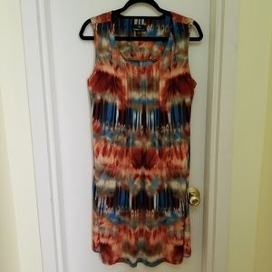 Orange/Blue tie dye dress